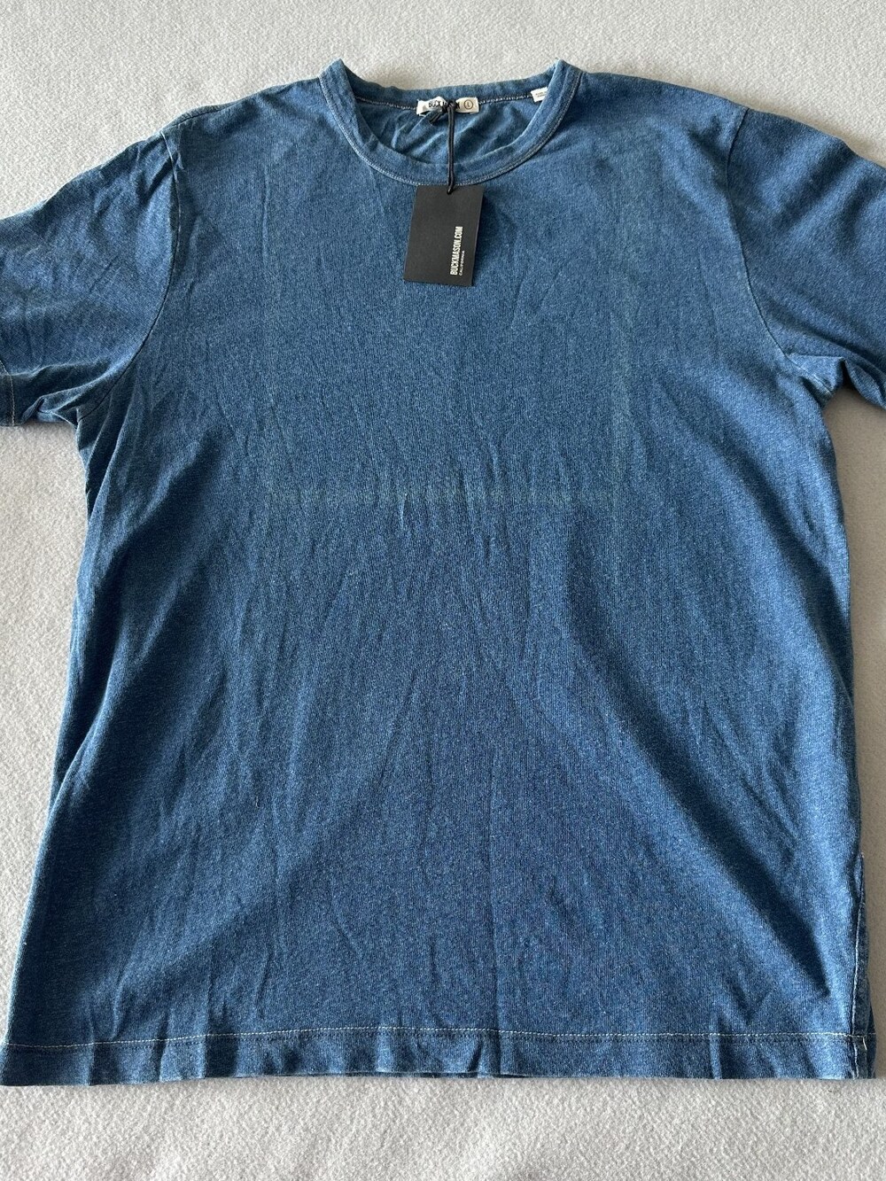 Buck Mason Cotton Classic Tee Indigo Dipped Sz Large MSRP $58 NWT [CB23]